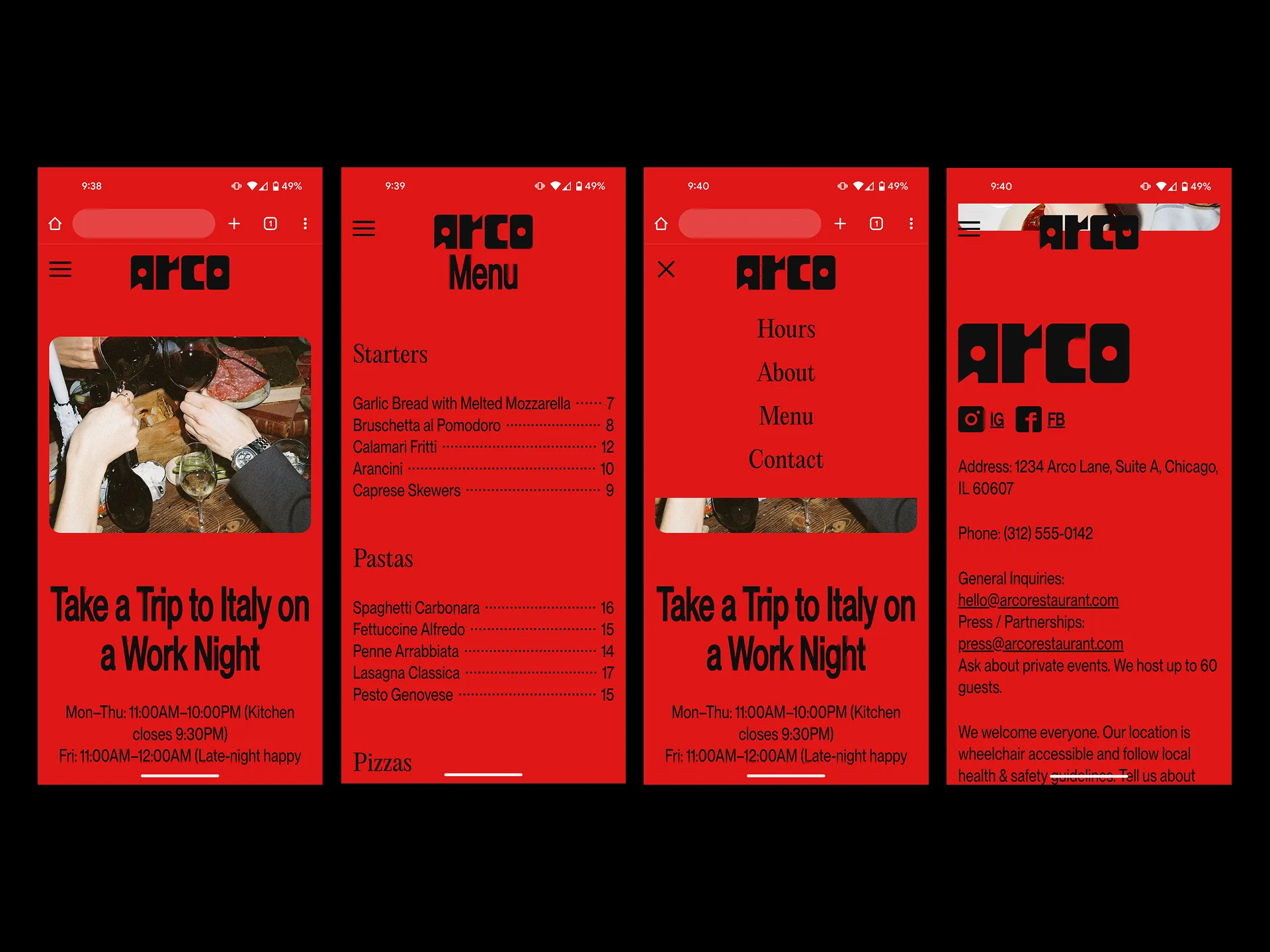 ARCO Website Mobile Screenshot Mockups