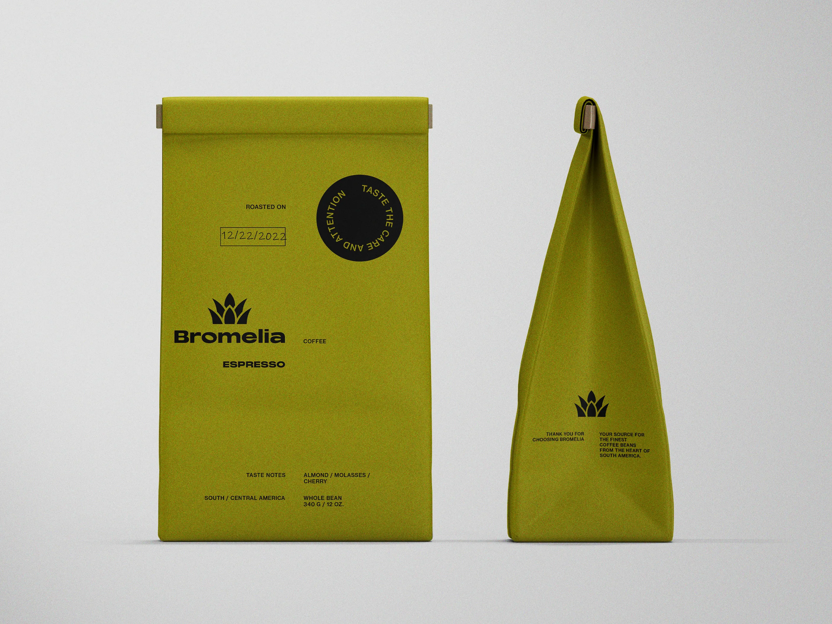 green coffee bag mockup