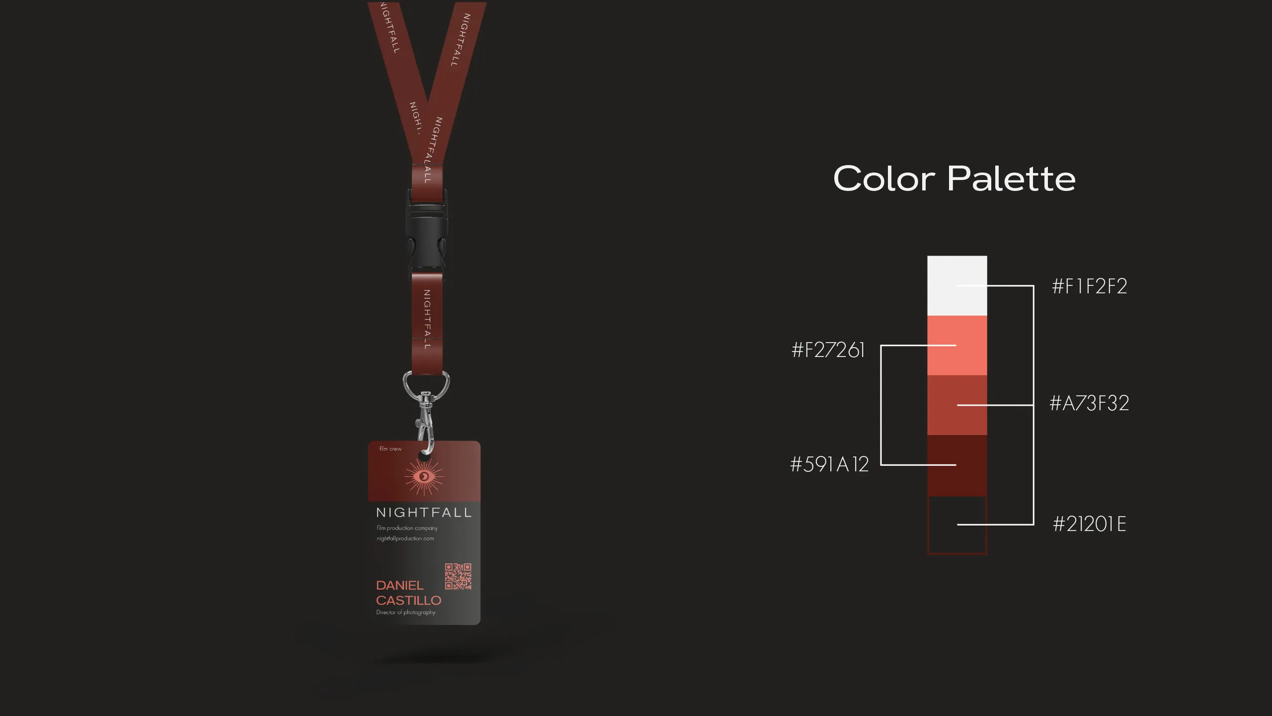 color palette and lanyard mockup