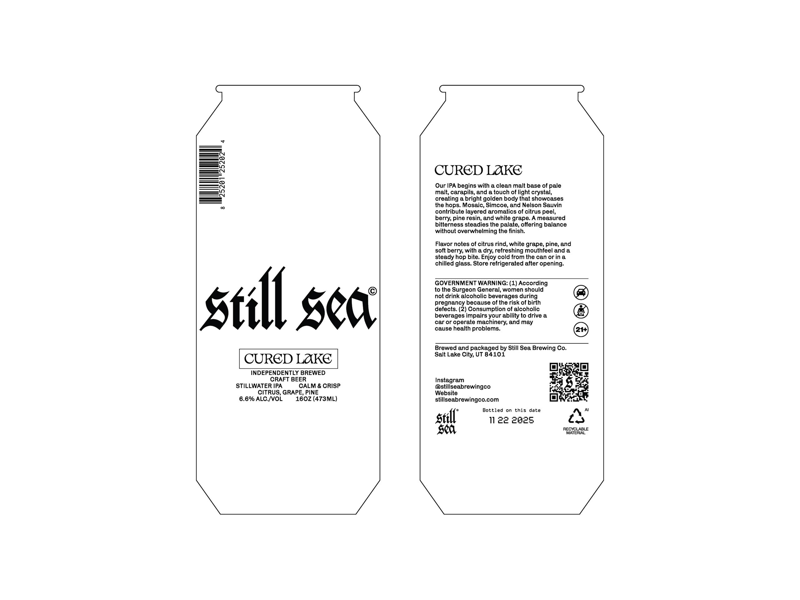 Cured Lake Dieline Can Design