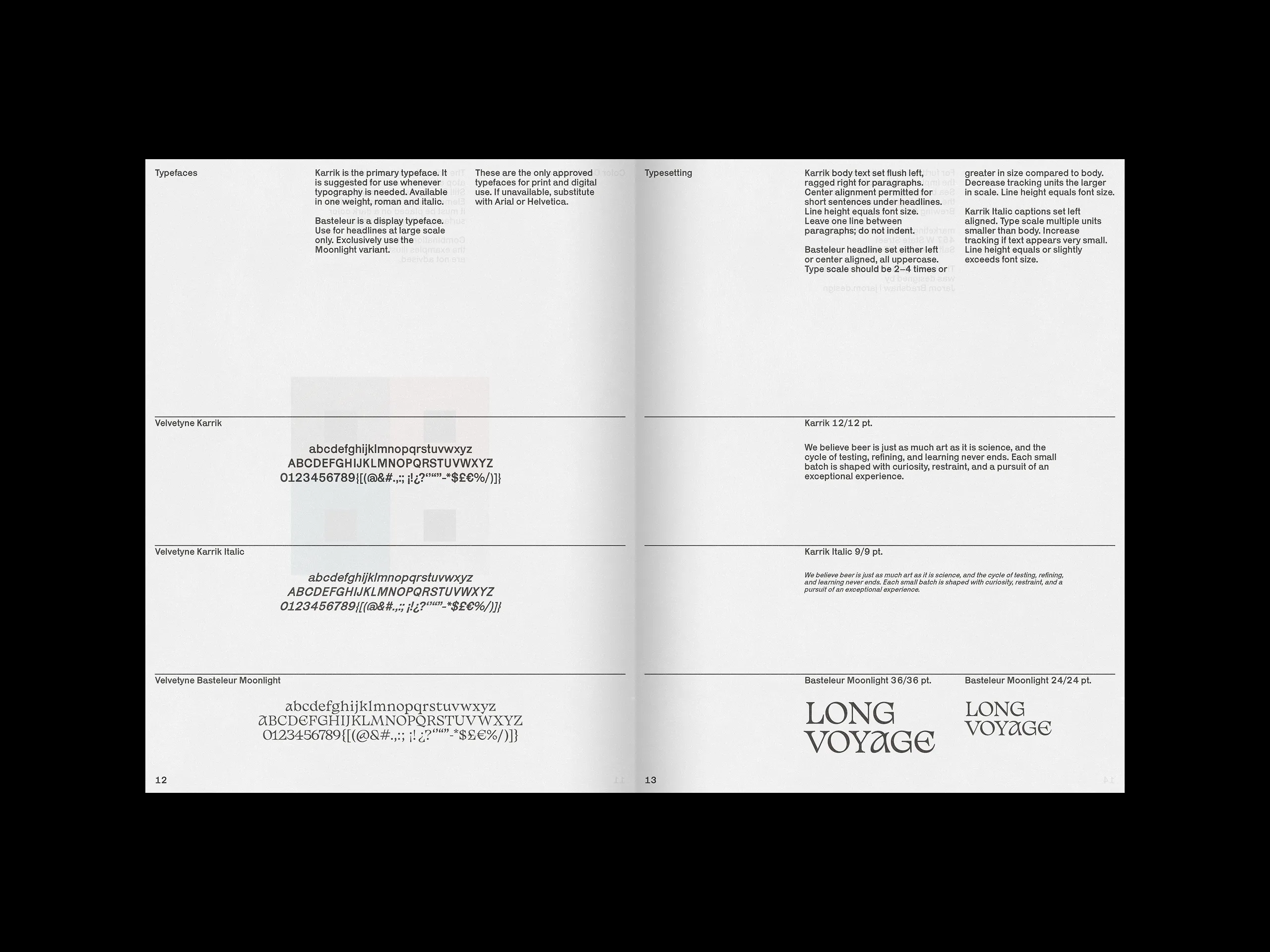 Brand Guidelines Document Typefaces, Typesetting Pages