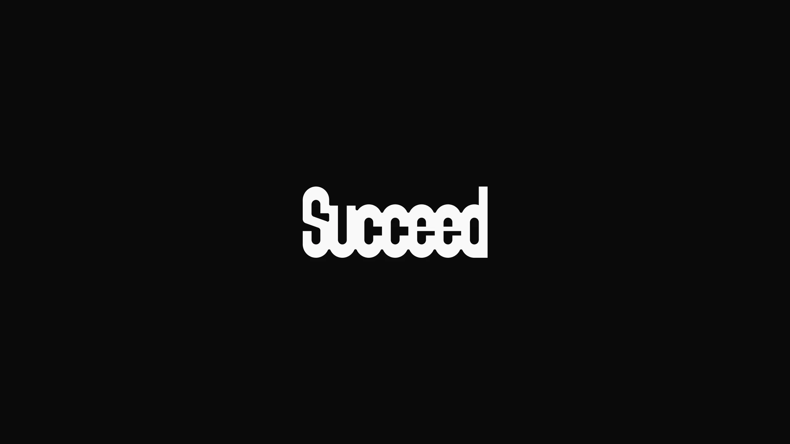 white Succeed logo on black background